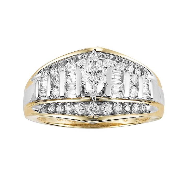 Cherish Always 10k Gold 1 Carat T.w. Diamond Marquise Ring, Women's, Size: 8, White