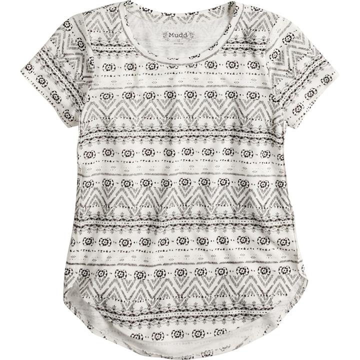 Plus Size Girls 7-16 Mudd&reg; Tulip Hem Tee, Size: 16 1/2, White