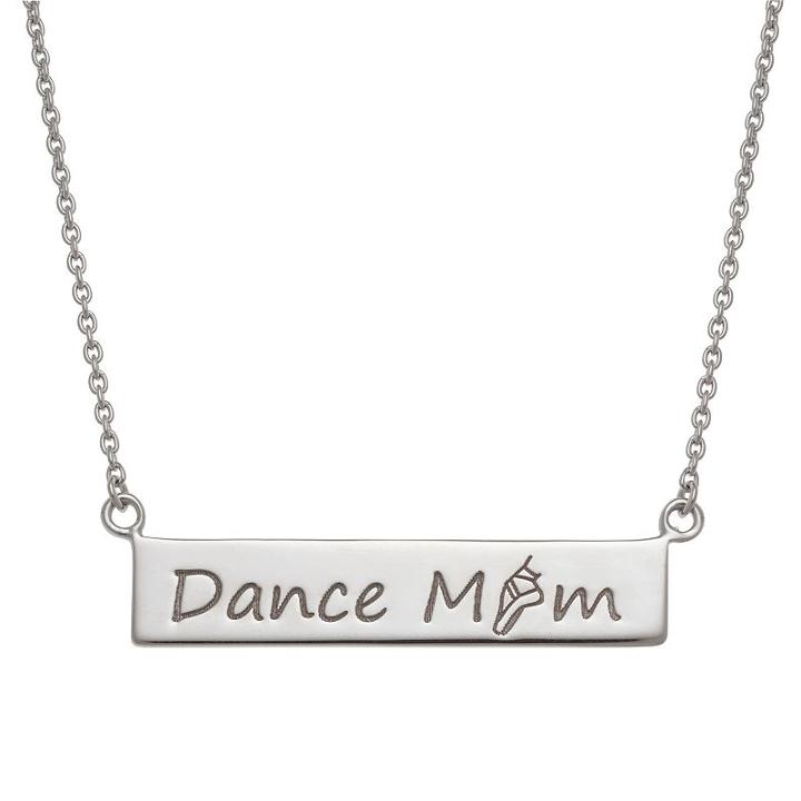 Sterling Silver Dance Mom Bar Necklace, Women's, Size: 16, Grey