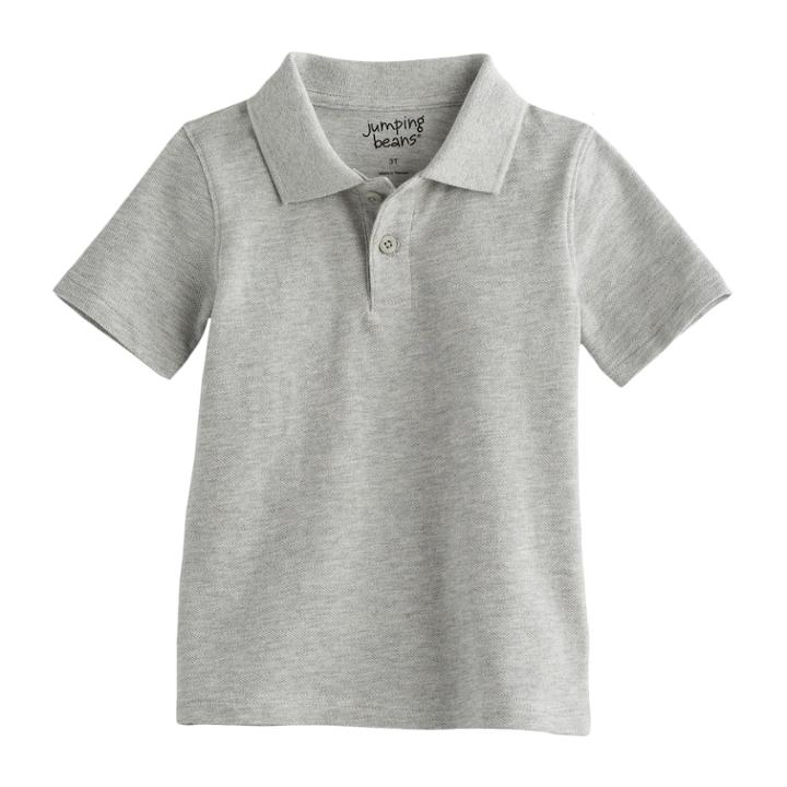 Baby Boy Jumping Beans&reg; Pique Polo, Size: 18 Months, Light Grey