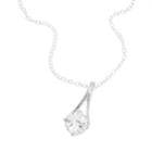 Sterling Silver Wishbone Clear Cubic Zirconia Pendant, Women's, Size: 18, White