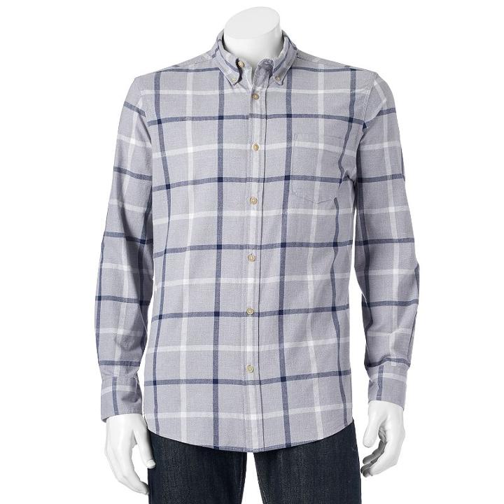 Men's Sonoma Goods For Life&trade; Jaspe Modern-fit Button-down Shirt, Size: Large, Med Grey