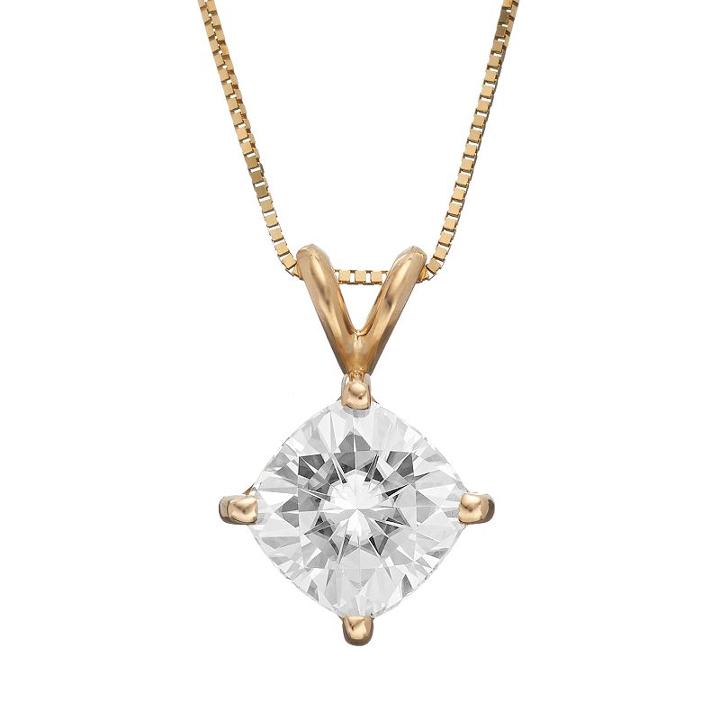 Forever Brilliant 2 Carat T.w. Lab-created Moissanite 14k Gold Pendant Necklace, Women's, Size: 18, White
