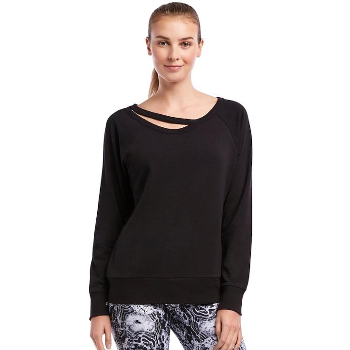 Women's Jockey Sport Lean In Cutout Sweatshirt, Size: Small, Oxford