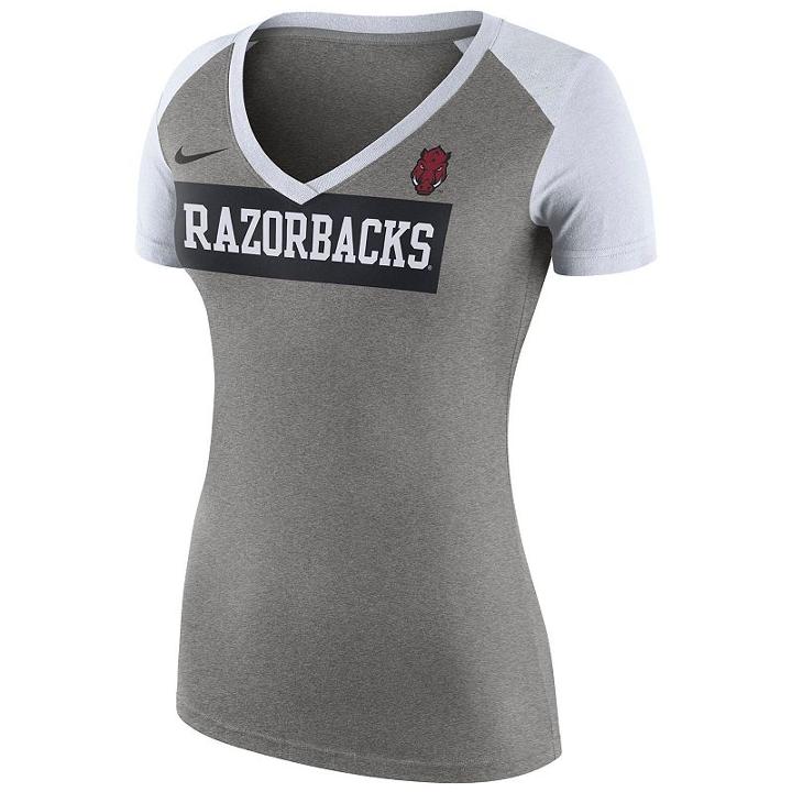 Women's Nike Arkansas Razorbacks Football Top, Size: Large, Dark Grey