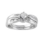 Diamond Engagement Ring Set In 10k White Gold (1/3 Carat T.w.), Women's, Size: 8