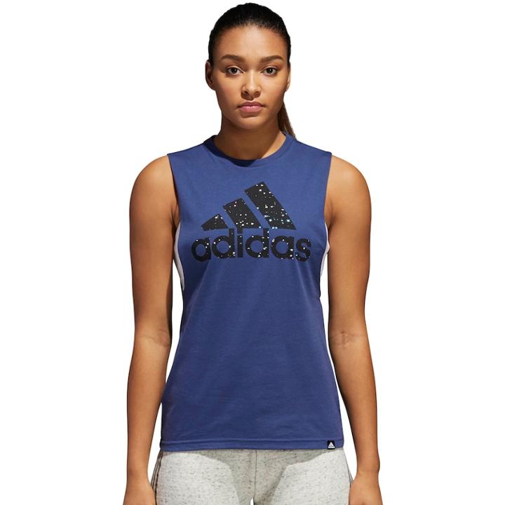 Women's Adidas Stars Graphic Muscle Tee, Size: Medium, Med Blue