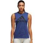 Women's Adidas Stars Graphic Muscle Tee, Size: Medium, Med Blue