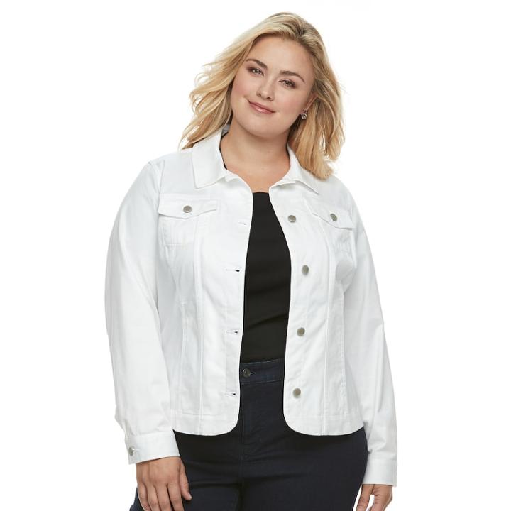 Plus Size Croft & Barrow&reg; Jean Jacket, Women's, Size: 3xl, Natural