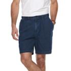 Big & Tall Croft & Barrow&reg; Relaxed-fit Side-elastic Denim Pleated Cargo Shorts, Men's, Size: 54, Med Blue