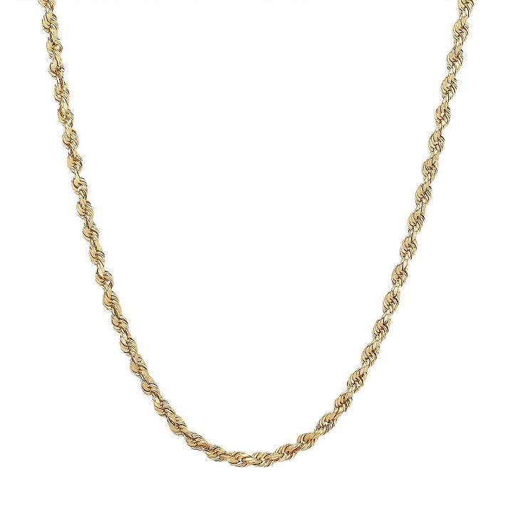 Everlasting Gold 14k Gold Rope Chain Necklace - 20-in, Women's, Size: 20, Yellow
