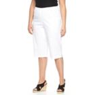 Plus Size Croft & Barrow&reg; Embellished Skimmer Capris, Women's, Size: 3 - Regular, White