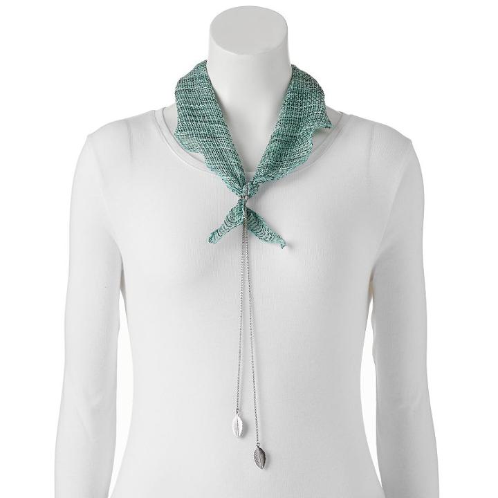 Mudd&reg; Slubbed Bandana Necklace Scarf, Women's, Green Oth