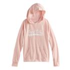 Girls 7-16 So&reg; Raw Edge Graphic Fleece-lined Hoodie, Size: 10, Light Pink