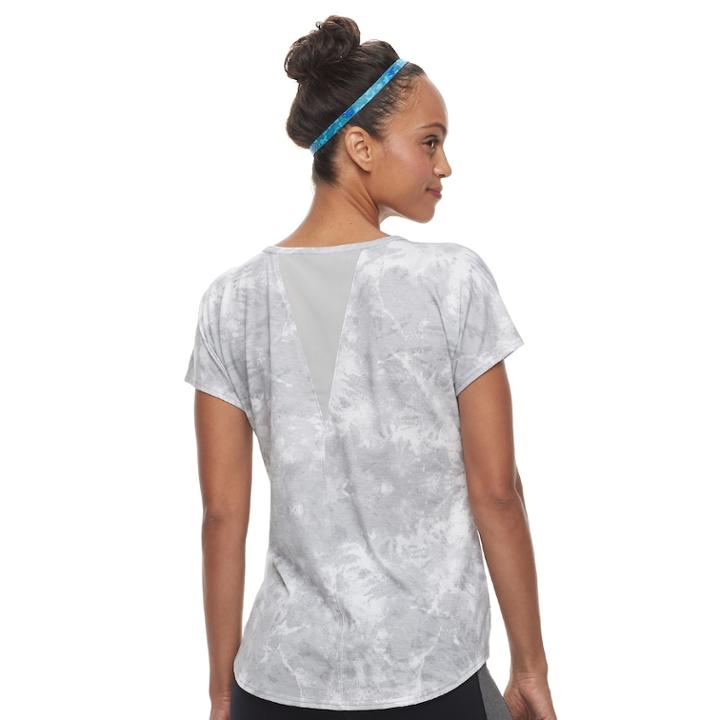 Women's Tek Gear&reg; Mesh Back Short Sleeve Tee, Size: Medium, Light Grey