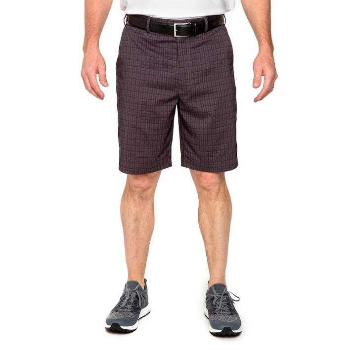 Men's Pebble Beach Classic-fit Plaid Marled Performance Tech Shorts, Size: 34, Black
