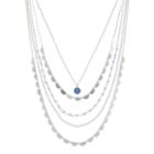 Layered Blue Pendant Necklace, Women's