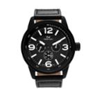 Territory Men's Leather Watch - Kh-tw-29572-blk-blk, Size: Xl, Black