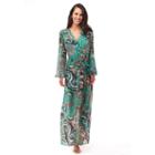 Women's Indication By Eci Paisley Faux-wrap Maxi Dress, Size: 8, Green