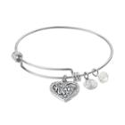 Love This Life Crystal Grandma Heart Charm Bangle Bracelet, Women's, Size: 8, Grey