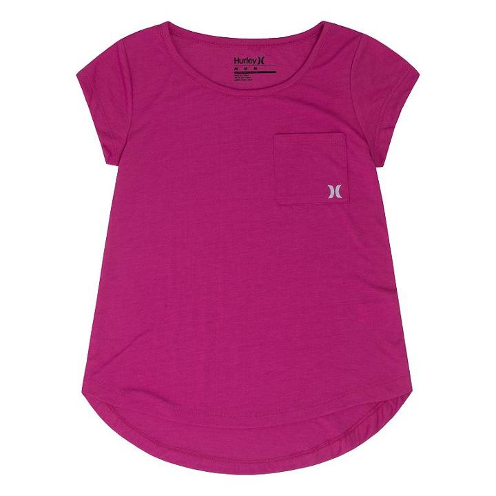 Girls 7-16 Hurley High-low Pocket Tee, Girl's, Size: Medium, Med Pink