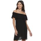 Juniors' Love, Fire Off-the-shoulder Gauze Dress, Teens, Size: Xl, Black