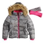 Girls 4-16 So&reg; Faux Fur Heavyweight Puffer Jacket, Size: 16, Med Grey