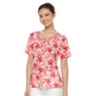 Women's Napa Valley Floral Knotted Top, Size: Small, Dark Red