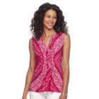 Women's Croft & Barrow&reg; Pintuck Jacquard Top, Size: Large, Med Purple