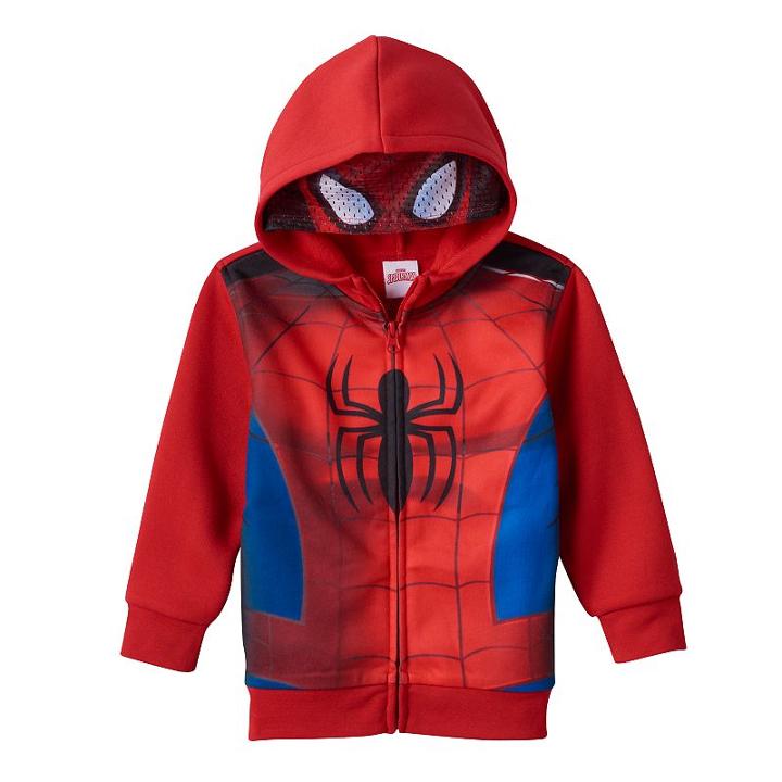 Boys 4-7 Marvel Spider-man Eye Mask Hoodie, Boy's, Size: 5-6, Red