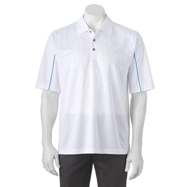 Men's Pebble Beach Classic-fit Geometric Performance Golf Polo, Size: Xxl, White