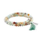 Healing Stone Amazonite Bead & Renew Charm Wrap Bracelet, Women's, Green