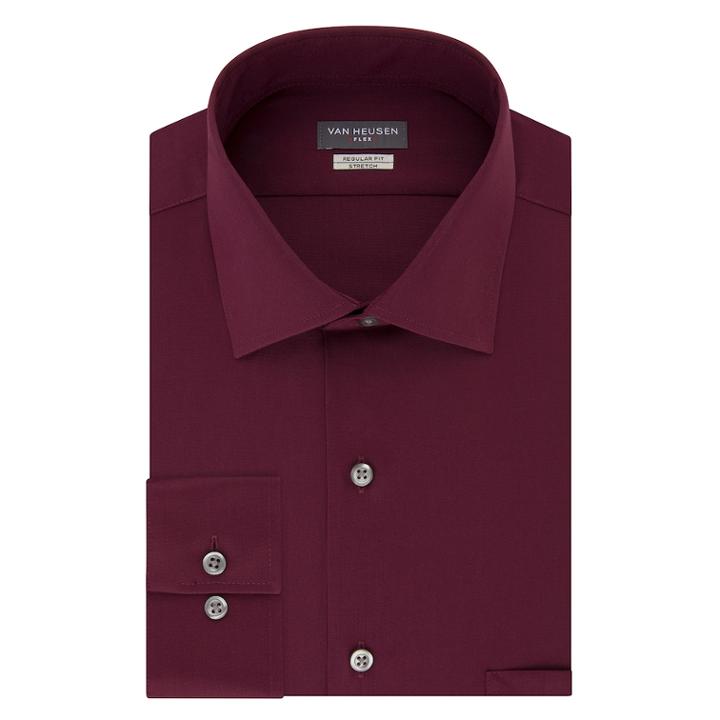 Men's Van Heusen Flex Collar Regular Fit Stretch Dress Shirt, Size: 15-32/33, Med Pink