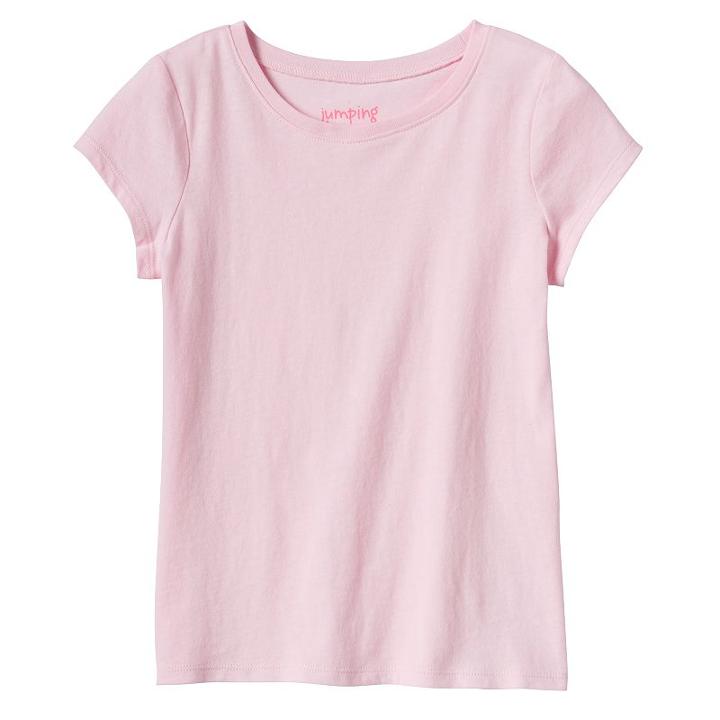 Girls 4-10 Jumping Beans&reg; Basic Short Sleeve Solid Tee, Girl's, Size: 7, Brt Pink