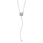 Primrose Sterling Silver Cubic Zirconia Love Knot Y Necklace, Women's, White