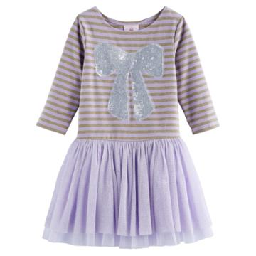 Girls 4-6x Marmellata Classics Sequin Bow Dress, Size: 5, Brt Purple