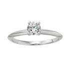 Diamonore Round-cut Simulated Diamond Solitaire Engagement Ring In Sterling Silver (1/2 Ct. T.w.), Women's, Size: 6, White