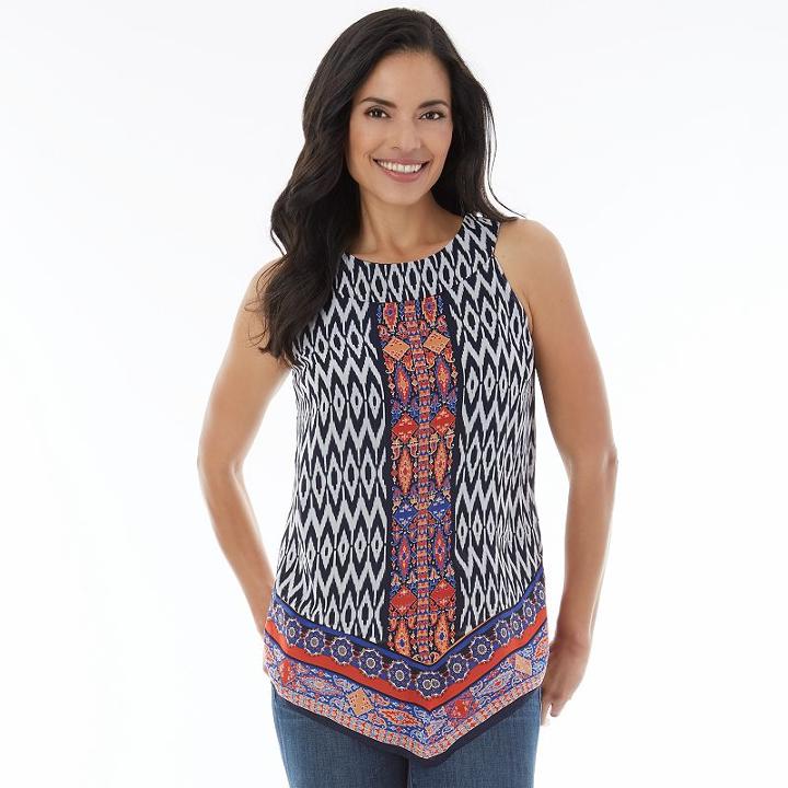 Women's Ab Studio V-hem Print Tank, Size: Xlrg Av/rg, Ovrfl Oth