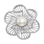 Freshwater Cultured Pearl Sterling Silver Flower Ring, Women's, Size: 7, White