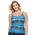 Plus Size Croft & Barrow&reg; D-cup Tankini Top, Women's, Size: 20 W, Med Blue