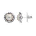 Croft & Barrow&reg; Simulated Pearl Twisted Stud Earrings, Women's, White
