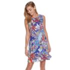 Women's Ronni Nicole Textured Floral Shift Dress, Size: 6, Blue (navy)