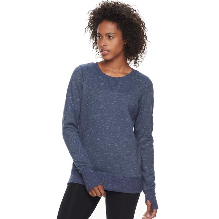 Women's Tek Gear&reg; Fleece Crewneck Sweatshirt, Size: Xl, Dark Blue