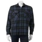 Men's Croft & Barrow&reg; Classic-fit Plaid Arctic Fleece Shirt Jacket, Size: Medium, Dark Blue