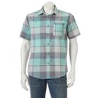 Men's Ocean Current Fuman Plaid Button-down Shirt, Size: Small, Brt Green