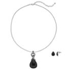 Napier Black Teadrop Pendant Necklace & Earring Set, Women's