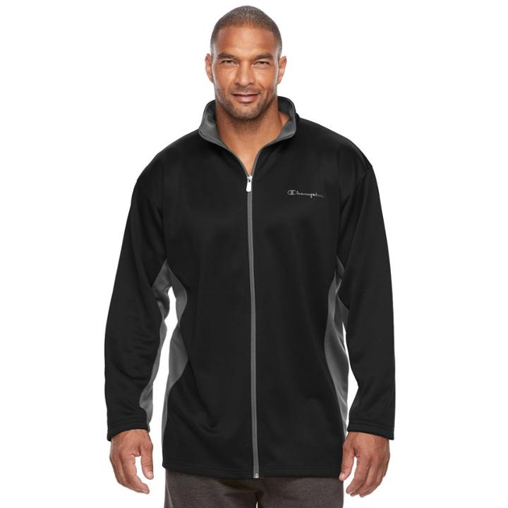 Big & Tall Champion Modern-fit Colorblock Fleece Jacket, Men's, Size: Xxl Tall, Black