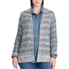 Plus Size Chaps Open-front Marled Cardigan, Women's, Size: 3xl, Blue