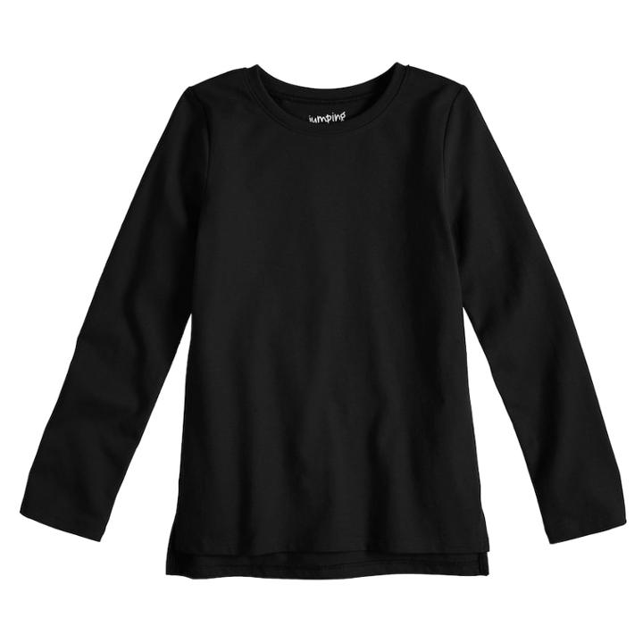 Girls 4-10 Jumping Beans&reg; Solid Long Sleeve Tee, Size: 6x, Black