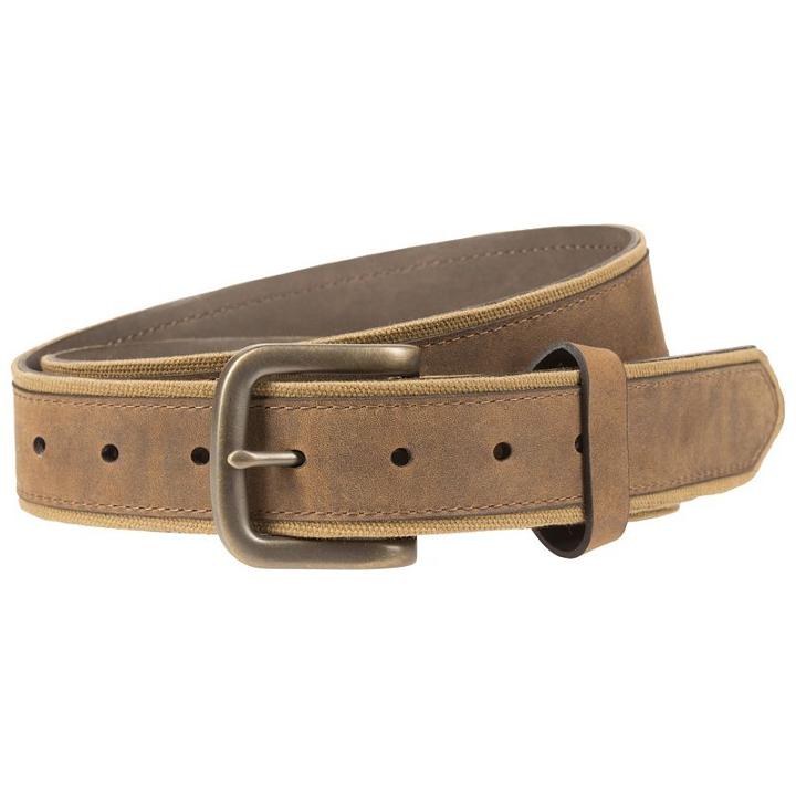 Men's Lee Faux Leather-overlay Canvas Belt, Size: 36, Lt Brown
